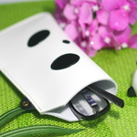 めがねケースパンダちゃん（笹色ストラップ＆笹の葉チャーム付き）