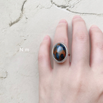 【リング】鉱物合成石(18mm×13mm)/シルバーリング