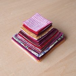 リネンハギレセット １００g レッド系