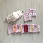 ラベンダー　 パープル　不織布マスクが見えるマスクカバー　蒸れない　天然素材　刺繍レース　夏用　涼感　二重マスク　紫陽花　大きめ　肌に優しい　マスクカバー