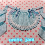 ギンガムのエプロン(サックス)