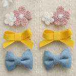 【kids&baby】春のお花とminiminiリボンヘアクリップ３点セット(滑り止め付)