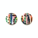 onesta large stud ＜multistripe＞カラフルスタッドピアス/イヤリング(アレルギー対応)