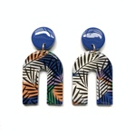 napa U dangle ＜multicolor＞ボタニカルUダングルピアス/イヤリング(アレルギー対応)