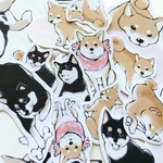 【10/8再販】しば犬メッセージシール&ミニシール