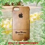 好きな文字お入れします!天然樹 レーザー彫刻 Wood iPhoneケース