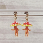 再販🍄きのこびとピアス👶レッド④送料込
