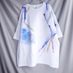 手描き Starry sky and astronomyビッグシルエットtシャツ  men's