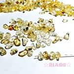 【天然石】シトリンAAA-　さざれビーズ　穴あり　3-8mm　5g ハンドメイド素材
