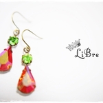 ヴィンテージピアス*Green×Pink*