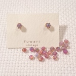 ドイツヴィンテージ ピンクオパール 一粒ピアス