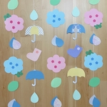 梅雨　ひょっこりカエル　ガーランド　吊るし飾り　6月　壁面飾り