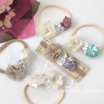 ＊新作＊《ビジューシフォンフラワーのベビーカチューシャ》 /    キッズカチューシャ  お宮参り・お食い初め・結婚式にも
