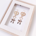 ハート♡リボン くまさんピアス