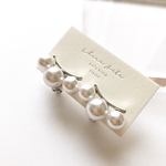 【silver】 《earring》3連パール イヤリング