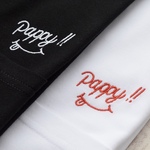 Pappy!!ビッグシルエット 刺繍Tシャツ《ホワイト・ブラック》メンズサイズ お父さん トップス 大人