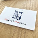 merci猫のメッセージメモ・サンキューカード