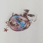 ♡♡宇宙とウサギと流れ星♡♡　ハンドメイド帯留め