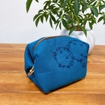 お化粧ポーチ＊刺繍ターコイズ