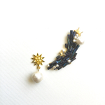 月と星のイヤーカフとピアスのセット
