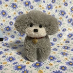 おすわりトイプードル・my Dogチャーム付（ライトシルバー）
