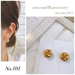 No.101   ねじりサークル　シンプルピアス　1点豪華　ツイスト　ゴールドピアス