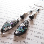 美しい欠片 ブラック 大きめJewelry型 ピアスorイヤリング