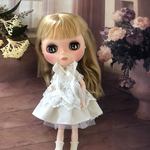 半額SALE！　２点セット＊セピアのサロンとドレスのセット　No.０４２０３　ギャザーたっぷり　ブライス アウトフィット