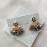 スワロフスキーとインド刺繍リボンのピアス＊イヤリング　ミニサイズ