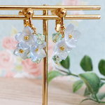 きらり揺れる小さな紫陽花イヤリング(ピアス変更可)