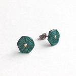 六角ピアス（緑）