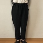 さらに！スッキリ見え‼︎  ブラック麻サルエルパンツ