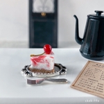ミニチュア　喫茶店チェリーレアチーズケーキ