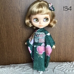 No.134 アイシードール　ネオブライス　りかちゃん振袖　京友禅　緑　花　金彩