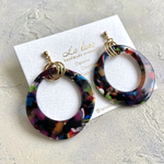 再販♡大ぶりカラフルなブラックフープのシンプルピアス（ アレルギー対応 樹脂ピアスイヤリング ）