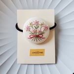 刺繍ヘアゴム🌷　no.414  くるみボタン　  💛送料無料💛　