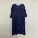 ☆新作☆1点物☆　和柄風ワンピース　ペチコート付き　サークル柄ワンピース　大きいサイズワンピース　ゆったりサイズ　サイズＬ～ＬＬ
