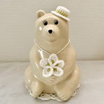 しろくま貯金箱用お花の首飾りと帽子