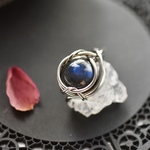 ブルーラブラドライトのイヤーカフ＊ラウンド