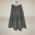 ☆新作☆1点物☆　北欧風スカート　白×黒チェックスカート　ふんわりチェックスカート大きいサイズ　サイズⅬ～ＬＬ 　ゆったりサイズ　体形カバースカート　大人可愛い
