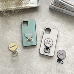 【名入れ対応】シンプルカラースマホリング♪色とフォントが選べます♪スマホ落下防止アクセサリー♪くすみカラー オーダーメイド　文字入れ スマホグリップ
