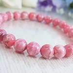 【訳あり破格値】インカローズ アルゼンチン産 7㎜ 花石 小ぶりが 可愛い 美しい ピンク系 天然石 ブレスレットC6①