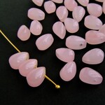 26個・9×6ｍｍ・ドロップ・オパールピンク・ガラスビーズ・21041712