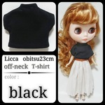 オフネック Tシャツ カットソー ブライス ネオブライス ボトルネック 黒 ブラック リカちゃん 服 リアルクローズ オビツ ドール服 ゆるT Tシャツ 春夏 アウトフィット ルーズ