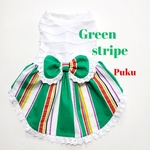Green stripe ワンピース【オーダー】
