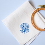 あじさい手刺繍ハンカチ/リネン素材　
