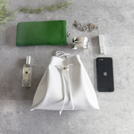 ミニマル巾着ショルダー　Lサイズ　WHITE