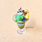 くつろぎ和くまっちゃパフェ【片耳ピアス/片耳イヤリング/ネックレス】