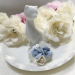 🌹Rose Gardenより〜ホワイトグレームーンストーンとフィモローズのブルー系リング〜