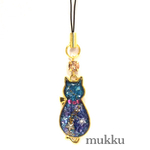 《最終値下げ》キラキラ夜空を描く猫♡レジン  ストラップ